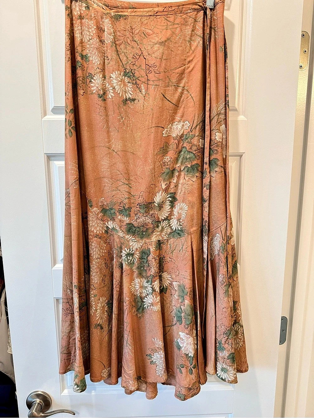Peruvian Connection Floral Maxi Skirt in Brown & Green Size US 4 UK 8 DE 34 Like